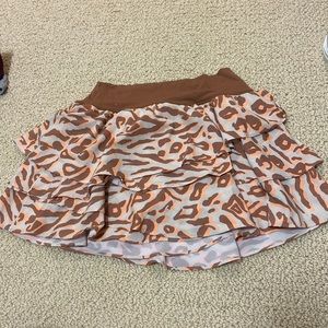 arie leopard print ruffle skirt!